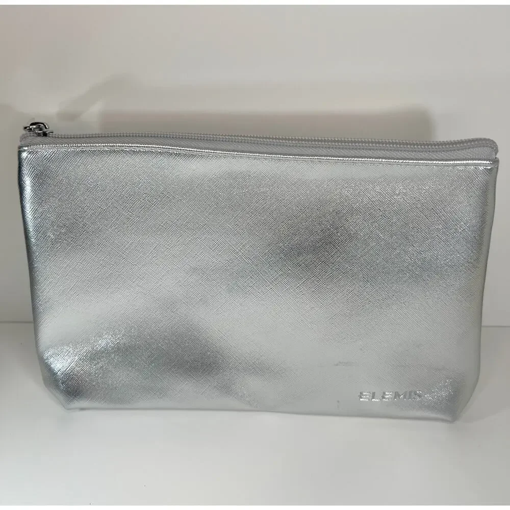 New Silver Metallic Elemis Cosmetic Bag Pouch